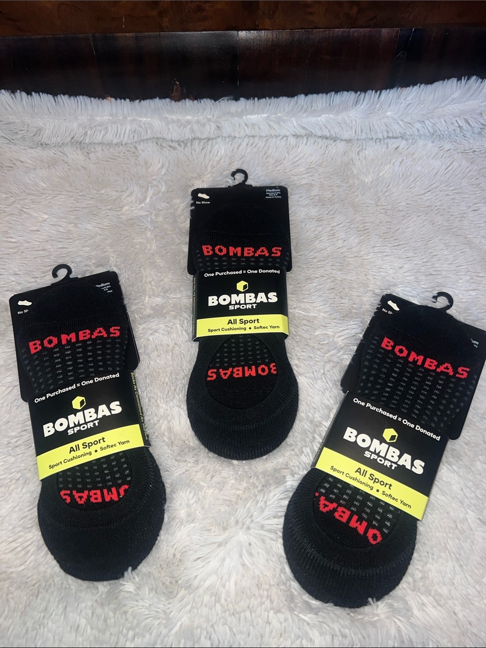 Three Pair BOMBAS SPORT CUSHIONED NO SHOWS